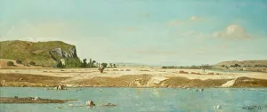 The Banks of the River Durance at Saint Paul, 1864. Creator: Paul Guigou The Banks of the River Durance at Saint Paul, 1864. Creator: Paul Guigou