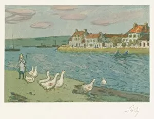 Auguste Gallery: Banks of the River (Les Bords de rivière), 1897. Creators: Alfred Sisley