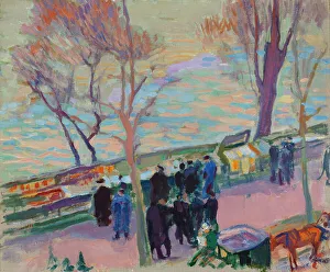 Embankment Prints: Banks of the Seine, 1912. Creator: Magnus Enckell