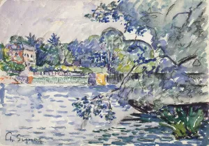 Paul Victor Jules Signac Prints: Banks of the Seine, c1900. Artist: Paul Signac