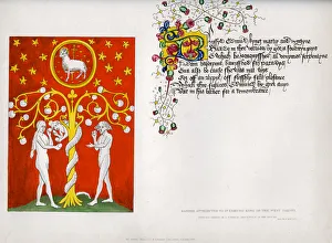 Flags Gallery: Banner and poem, c15th century, (1840)