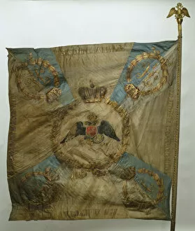 Russian Imperial Guard Collection: Banner of the Semenovsky Life-Guards Regiment, after 1825. Artist: Flags, Banners and Standards