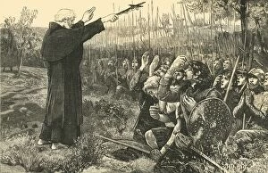 Abbot Collection: Bannockburn: The Abbot of Inchaffray Blessing The Scots Before The Battle, (1314), 1890