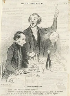 Toasting Prints: Un banquet de barbistes, 19th century. Creator: Honore Daumier