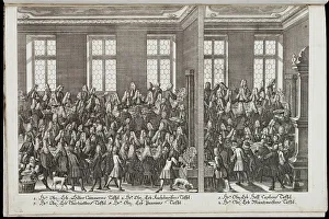 A banquet. Festival honoring Emperor Charles VI, 1712. Artist: Engelbrecht A banquet. Festival honoring Emperor Charles VI, 1712. Artist: Engelbrecht