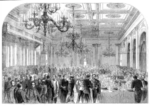 Banquet given at the Exchange, Gottenburg, on the occasion of opening the railway... 1862. Creator: Unknown
