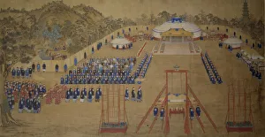 Qing Dynasty Prints: A banquet given by the Qianlong Emperor at the Chengde Mountain Resort in 1754, 1755