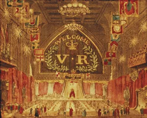 The banquet given for Queen Victoria at the Guildhall, London, 1837