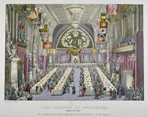Occasion Prints: Banquet in the Guildhall in honour of Queen Victoria, City of London, 1837