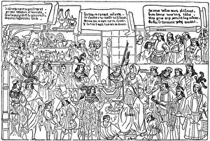 Dinner Party Prints: A banquet, late 15th century, (1910)