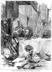 Queen Eleanor Prints: Banquet at the marriage of King Henry III (1207-1272) and Eleanor of Provence (c1223-1291)
