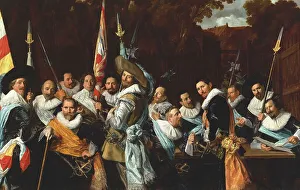 Frans I 1581 1666 Prints: Banquet of the Officers of the Calivermen Civic Guard in Haarlem