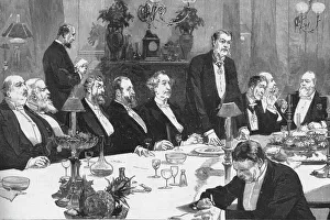 Prime Minister Collection: Banquet to the Right Hon Sir John MacDonald, Prime Minister of Canada, 1886. Creator: Unknown
