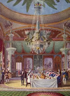 Charles Henry Bourne Quennell Collection: A Banquet at the Royal Pavilion, Brighton, c1827, (1938). Artist: Joseph Nash