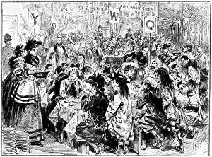 Banquet to fifteen hundred waifs at the Guildhall, 1895. Creator: George Meisenbach