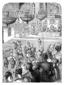 A banquet in Westminster Hall celebrating the coronation of King George IV, 1821 (c1895)