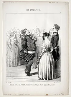 Honoredaumier French Prints: The Banqueters, plate 5: Rifolard opens the ball, 1848. Creator: Honore Daumier (French