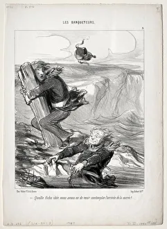 Honoredaumier French Prints: The Banqueters, plate 9: What a pitiful idea we have... 1849. Creator: Honore Daumier