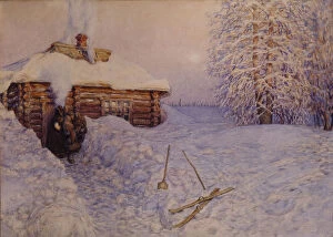 Banya Gallery: Banya in Winter, 1919. Artist: Vasnetsov, Appolinari Mikhaylovich (1856-1933)