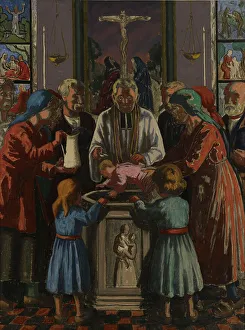 Rissanen Juho Prints: Baptism, 1925. Creator: Juho Rissanen