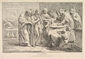 Congregation Gallery: The Baptism, ca. 1734. Creator: Pierre Charles Tremolieres