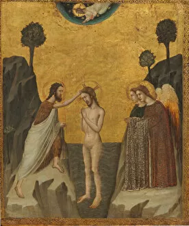 Images Dated 30th March 2021: The Baptism of Christ, c. 1335. Creator: Giovanni Baronzio
