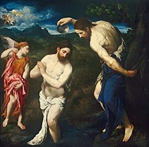 River Jordan Asia Prints: The Baptism of Christ, c. 1535 / 1540. Creator: Paris Bordone