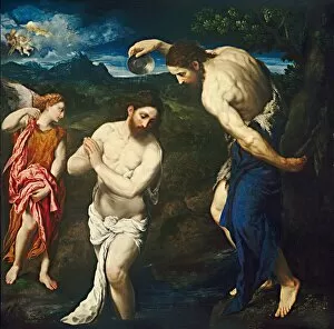 Baptising Gallery: The Baptism of Christ, c. 1535 / 1540. Creator: Paris Bordone