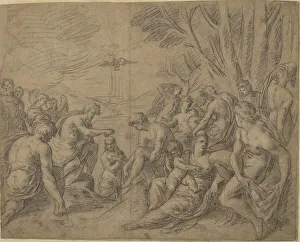 Baptising Prints: The Baptism of Christ, late 16th century. Creator: Unknown
