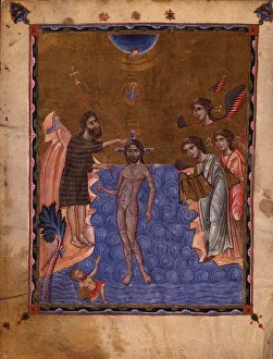 The Baptism of Christ (Manuscript illumination from the Matenadaran Gospel), 1268
