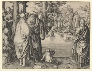 Van Leyden Prints: The Baptism of Christ in the River Jordan, ca. 1510. Creator: Lucas van Leyden