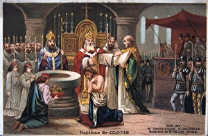 Images Dated 27th September 2005: Baptism of Clovis, 496 AD, (19th century)
