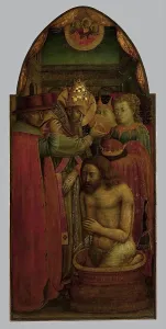 Tuscany Prints: Baptism of Constantine by Pope Sylvester I (left part of the triptych)