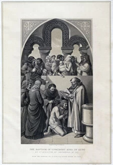 The Baptism of Ethelbert King of Kent, by St Augustine, Canterbury in 597, (19th century). Artist: R Anderson