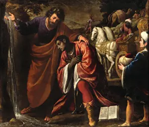 Baptism Prints: The baptism of the Eunuch. Creator: Lippi, Lorenzo (1606-1665)