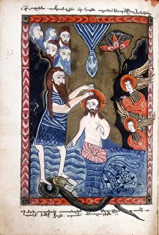 Spiritualism Prints: Baptism of Jesus by John the Baptist, from Armenian Evangelistery