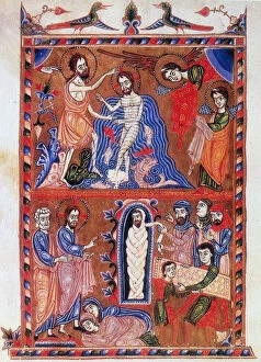 Baptism of Jesus and the Raising of Lazarus, 1336. Artist: Sargis Pidsak