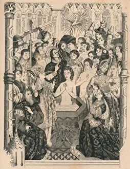 Baptising Gallery: Baptism of King Clovis I, 15th century, (1849). Creator: Paul Lacroix