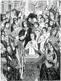 Convert Prints: Baptism of King Clovis, Rheims, (1870)