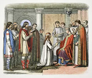 Aelfred Gallery: Baptism of King Guthrum, 878 (1864). Artist: James William Edmund Doyle