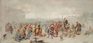 The Baptism of Olof Skotkonung in Husaby by Sigfrid of Sweden. Creator: Kulle