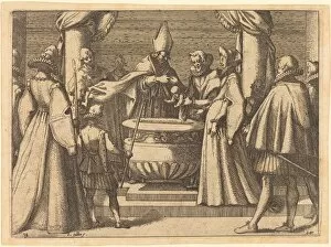 Habsburg Collection: Baptism of the Prince of Spain, 1612. Creator: Jacques Callot