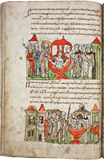 Slavs Prints: The Baptism of Prince Vladimir I (from the Radziwill Chronicle)