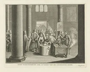 The Baptism in Russia, Mid of the 18th century. Artist: Philips, Caspar Jacobsz The Baptism in Russia, Mid of the 18th century. Artist: Philips, Caspar Jacobsz