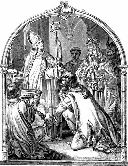 Images Dated 14th January 2011: Baptism of Saxon leader Widukind, 1840