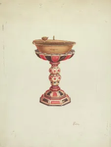 Baptismal Font and Stand, 1939. Creator: Hal Blakeley