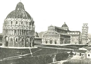 Pisa Prints: The Baptistery, Cathedral and Leaning Tower, Pisa, Italy, 1895. Creator: Unknown