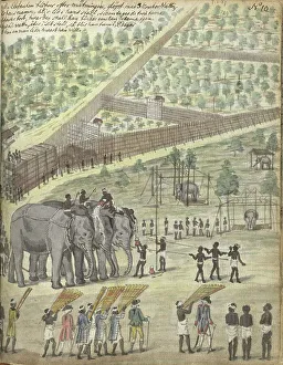 Baptising Prints: Baptizing an elephant, 1785. Creator: Jan Brandes