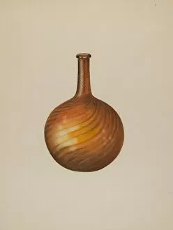 Blown Glass Collection: Bar Bottle, c. 1938. Creator: Isidore Steinberg