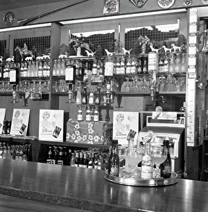 Food And Drink Prints: Bar of the Cavalier pub, Ravenfield, near Rotherham, South Yorkshire, 1963. Artist